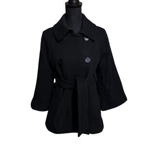 J. Crew Black Classic Winter Wool Pea Coat Women's Size 6